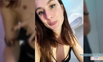 Dina_Tease Outdoor Public Toilet Show – Leather Skirt, Upskirt Pussy, Dildo Fuck & Interactive Vibrations