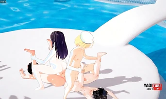 Yaoi 4 Femboy in a Pool Orgy Japanese Asian Manga anime