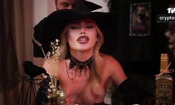 Witchy fun with jizz swallow and filthy talk, Halloween fuck-a-thon at its best!