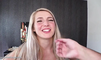 The not-so-naive blonde, Chloe Duval, endures a thorough and intense anal penetration culminating in a messy facial climax.