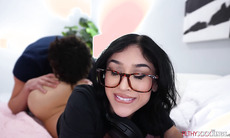 Stepbro cant hold it after seeing stepsis shaved pussy
