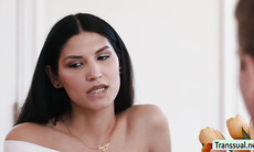 stud gets anus fucked by this thin tranny