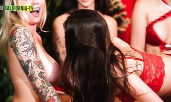 Hot Christmas Night Five Goddesses Give in to Pleasure
